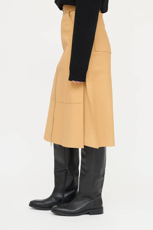 Burberry Leather Zip Skirt