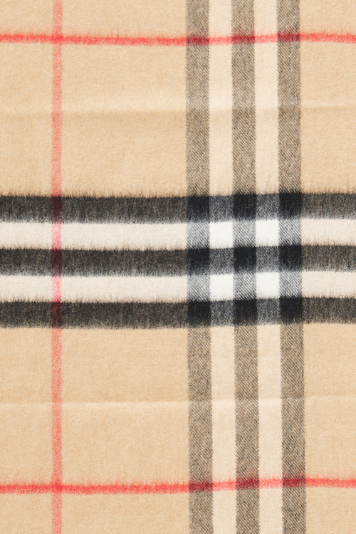 Burberry Beige & Multi Cashmere Check Scarf