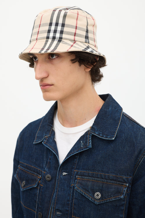 Burberry Beige Novacheck Reversible Bucket Hat