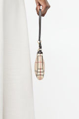 Burberry Beige & Multi Haymarket Check Wristlet