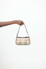 Burberry Beige & Multi Haymarket Check Wristlet