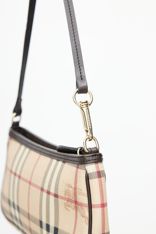 Burberry Beige & Multi Haymarket Check Wristlet