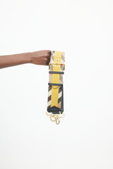 Burberry Beige & Multi Leather Check Wide Bag Strap
