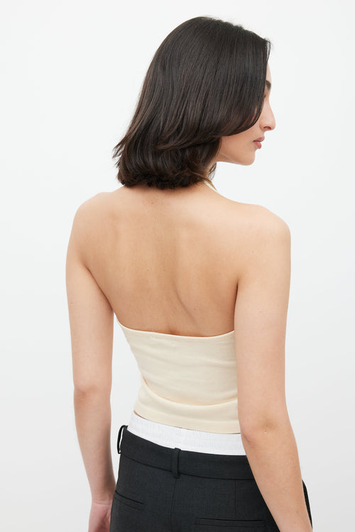 Burberry Beige & Multicolour Argyle Halter Top