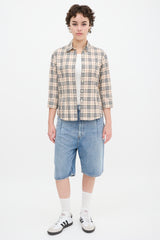 Burberry Beige & Multicolour Cotton Nova Check Shirt