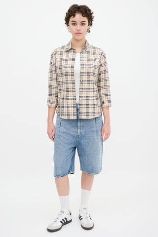 Burberry Beige & Multicolour Cotton Nova Check Shirt