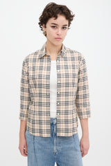 Burberry Beige & Multicolour Cotton Nova Check Shirt