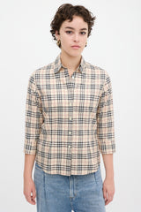Burberry Beige & Multicolour Cotton Nova Check Shirt