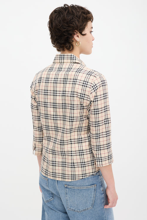 Burberry Beige & Multicolour Cotton Nova Check Shirt