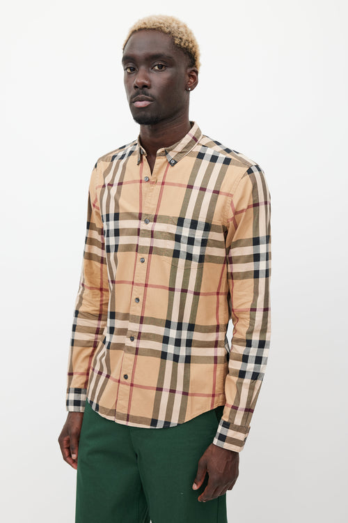 Burberry Beige & Multicolour Nova Check Shirt