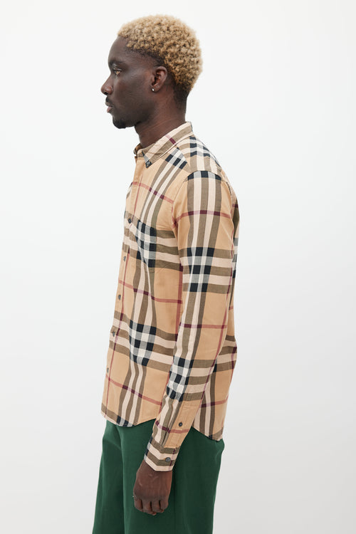 Burberry Beige & Multicolour Nova Check Shirt