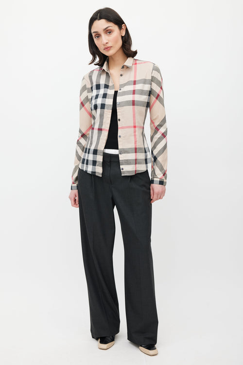 Burberry Beige & Multicolour Nova Check Shirt