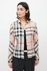 Burberry Beige & Multicolour Nova Check Shirt
