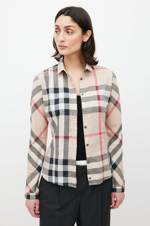 Burberry Beige & Multicolour Nova Check Shirt