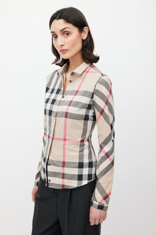 Burberry Beige & Multicolour Nova Check Shirt