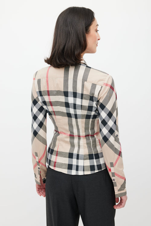 Burberry Beige & Multicolour Nova Check Shirt