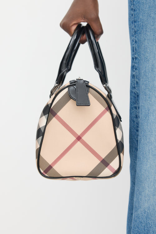 Burberry Beige & Multicolour Novacheck Bowling Bag