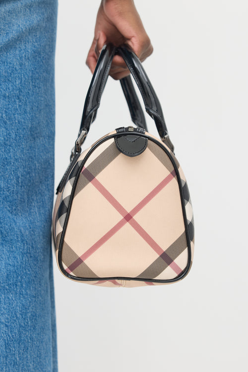 Burberry Beige & Multicolour Novacheck Bowling Bag