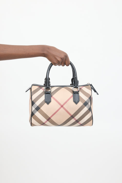 Burberry Beige & Multicolour Novacheck Bowling Bag