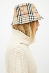 Burberry Beige & Multicolour Nova Check Bucket Hat
