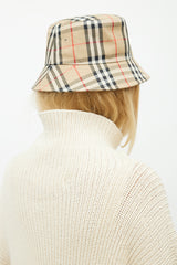 Burberry Beige & Multicolour Nova Check Bucket Hat