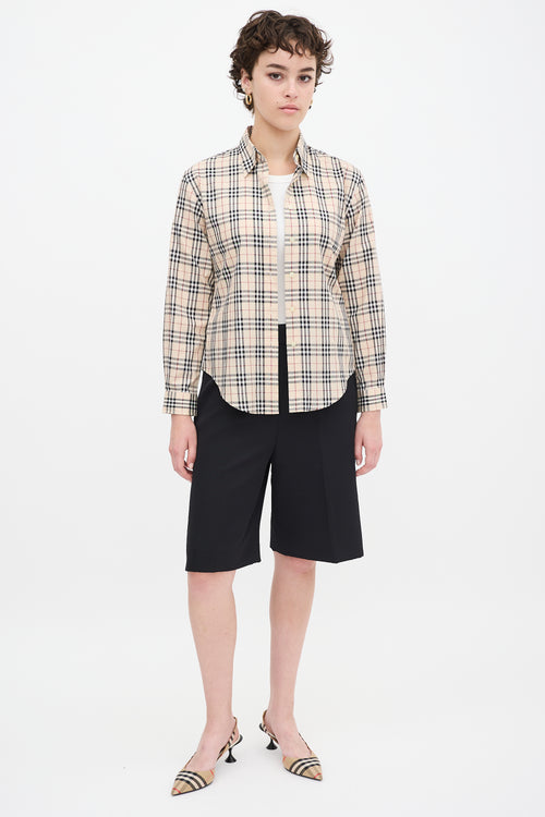 Burberry Beige & Multicolour Nova Check One Pocket Shirt