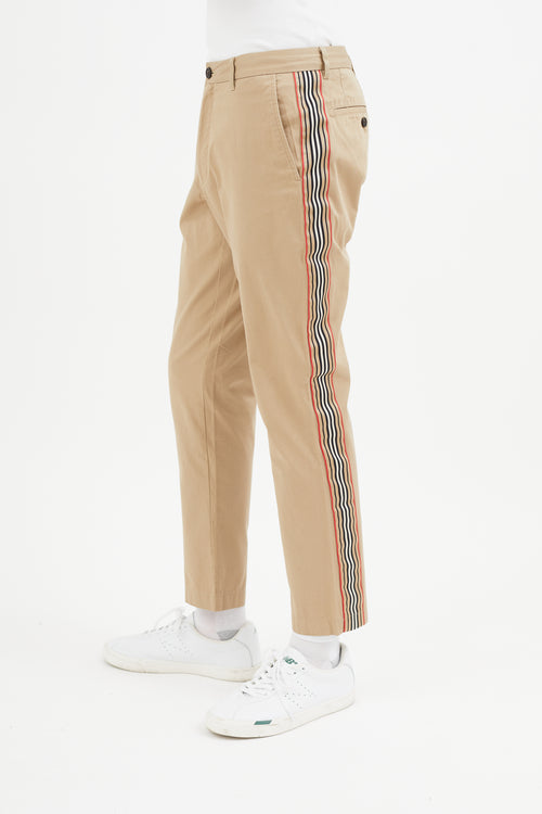 Burberry Beige & Multicolour Stripe Trouser