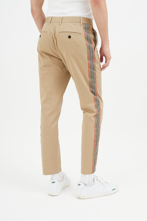 Burberry Beige & Multicolour Stripe Trouser