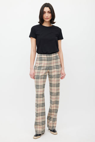 Burberry Beige & Multicolour Wool Nova Check Trouser