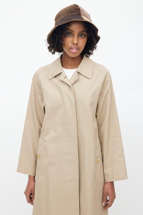 Burberry Beige Nova Check Lined Trench Coat