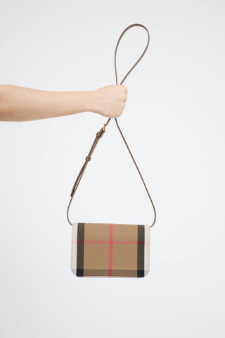 Burberry Check Madison Flap Crossbody Bag