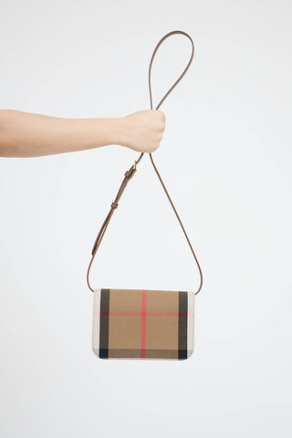 Burberry Check Madison Flap Crossbody Bag