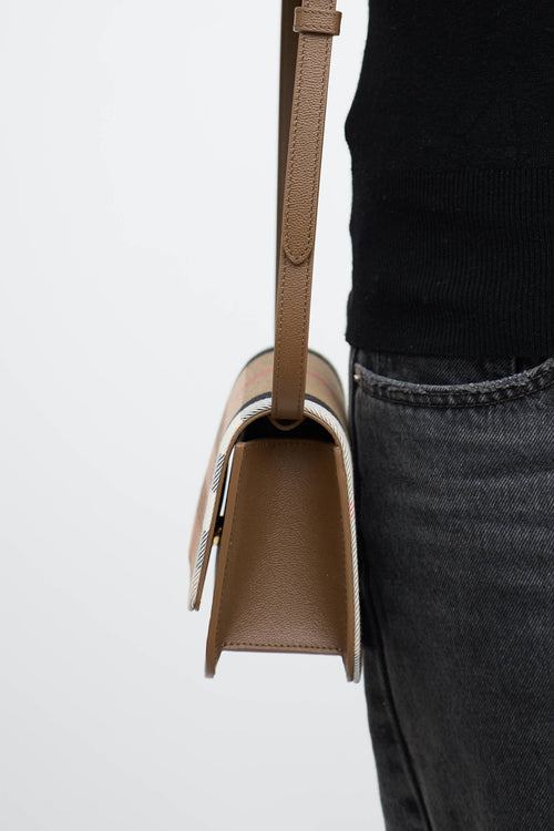 Burberry Check Madison Flap Crossbody Bag