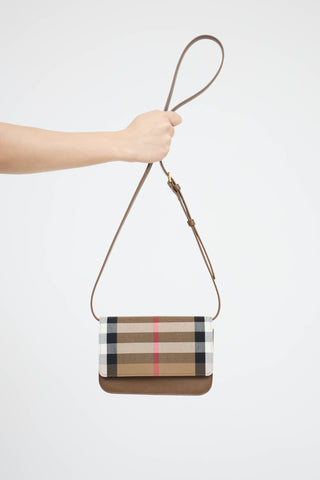 Burberry Check Madison Flap Crossbody Bag