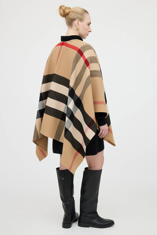 Burberry Wool Nova Check Cape