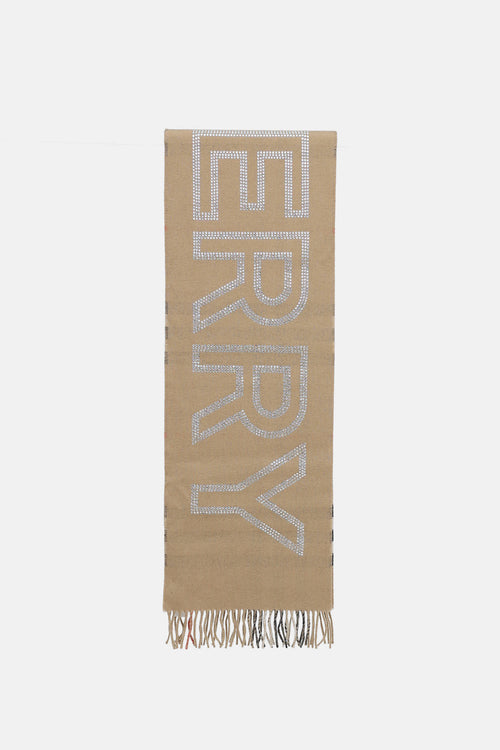Burberry Reversible Cashmere & Crsytal Logo Scarf