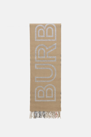 Burberry Reversible Cashmere & Crsytal Logo Scarf