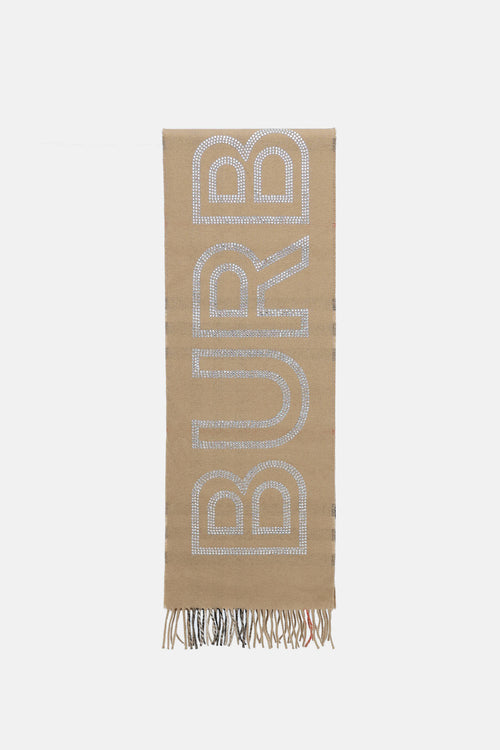 Burberry Reversible Cashmere & Crsytal Logo Scarf