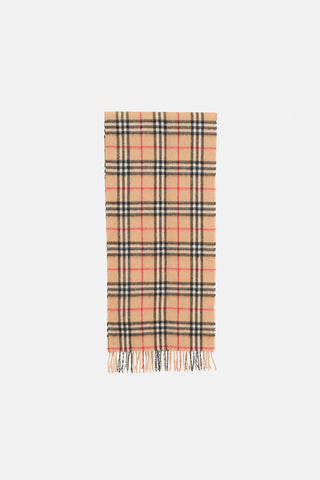 Burberry Vintage House Check Fringe Scarf