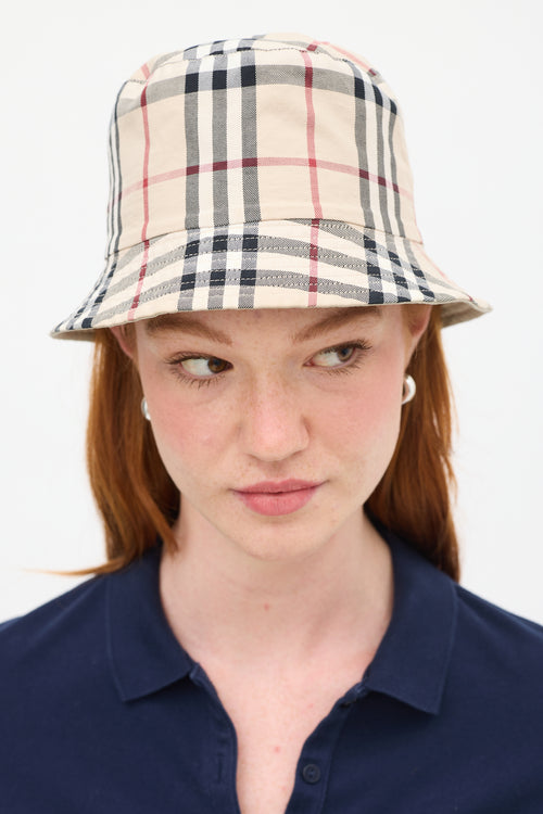 Burberry Beige Novacheck Reversible Bucket Hat