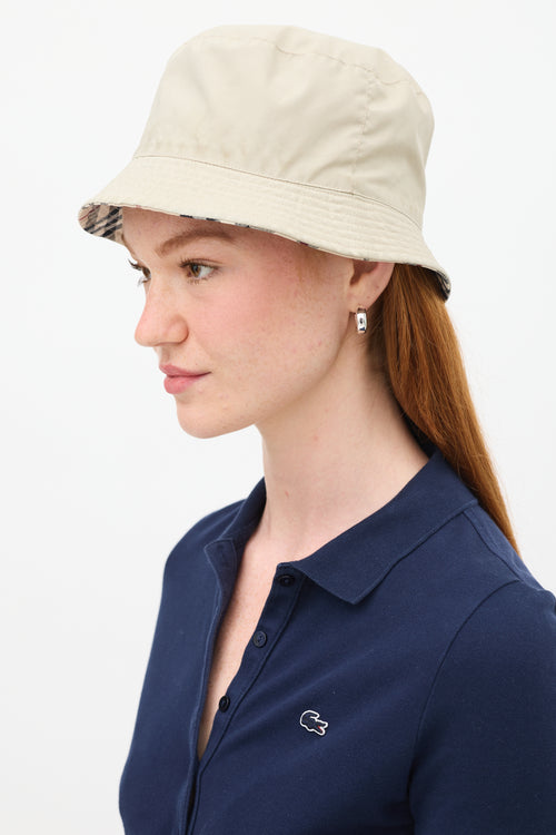 Burberry Beige Novacheck Reversible Bucket Hat