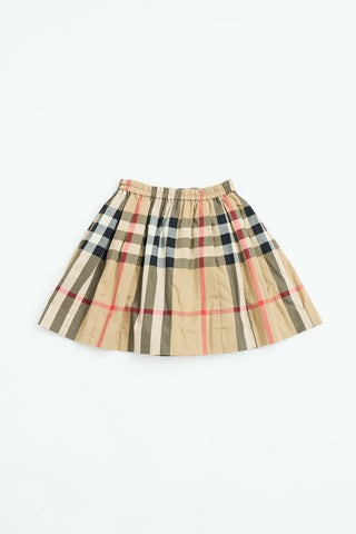 Burberry Kids Pleated Nova Check Skirt