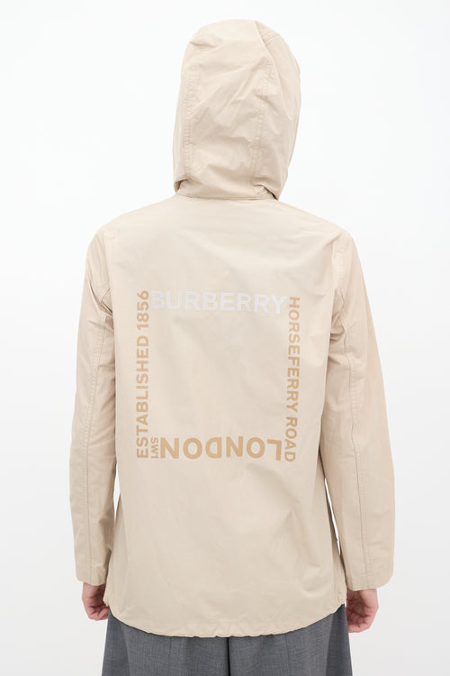 Burberry Beige Nylon Everton Zip Jacket