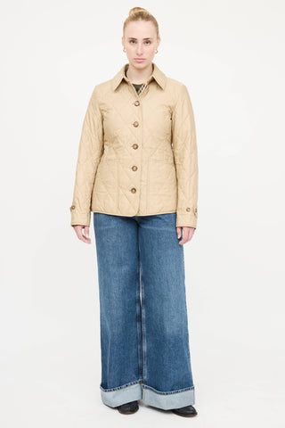 Burberry Quilted Button Up Coat
