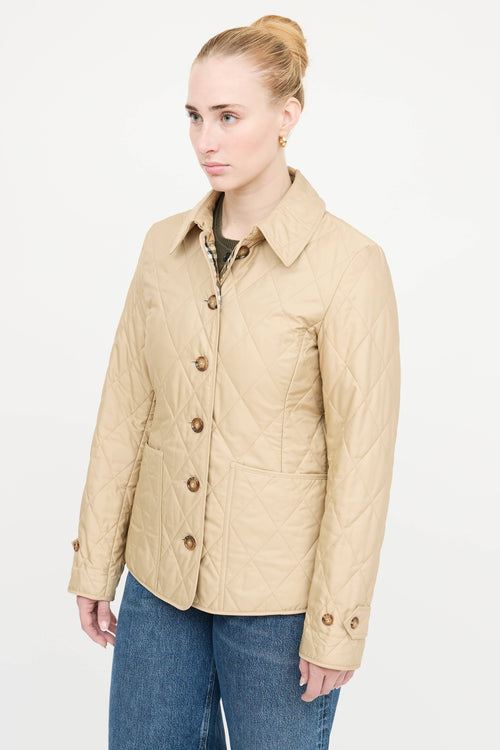 Burberry Quilted Button Up Coat