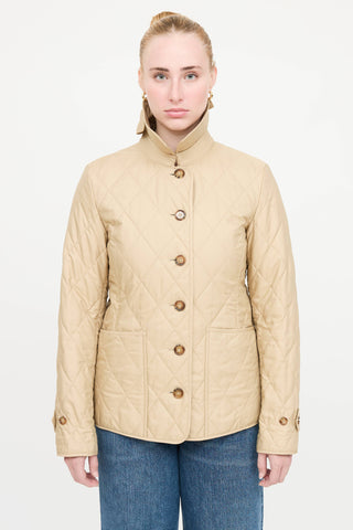 Burberry Quilted Button Up Coat