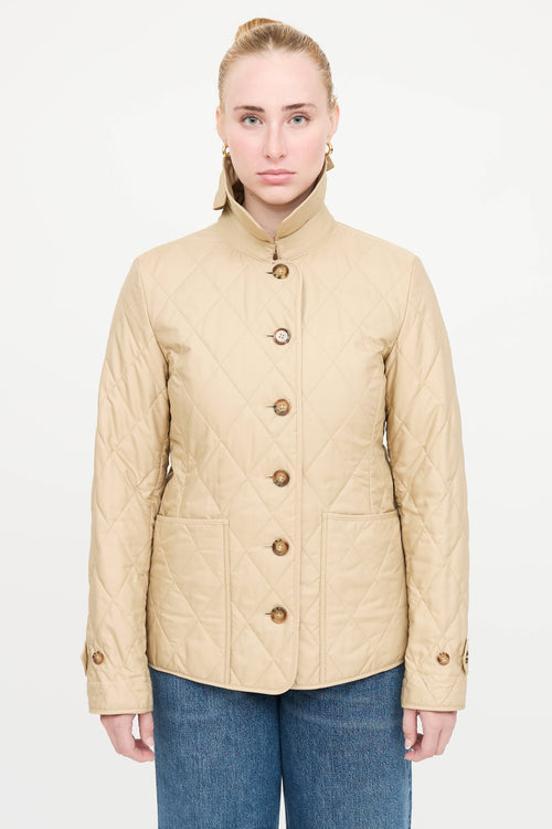 Burberry Quilted Button Up Coat