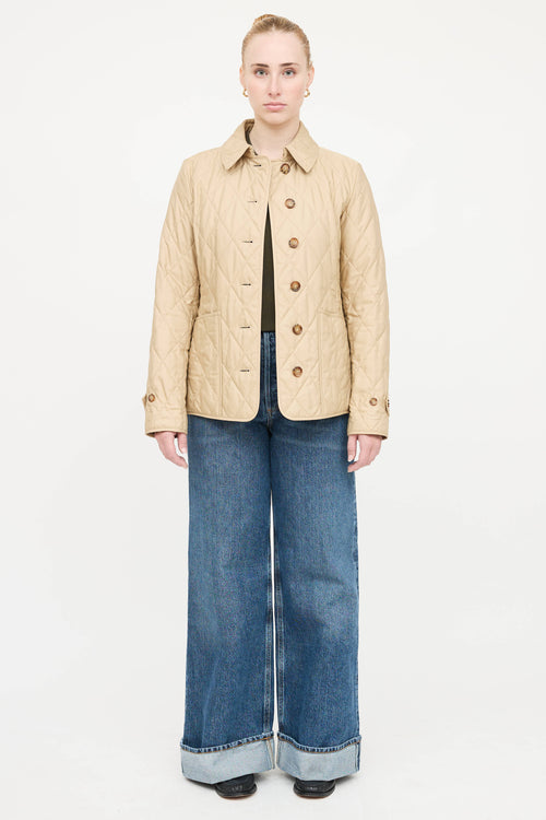 Burberry Quilted Button Up Coat