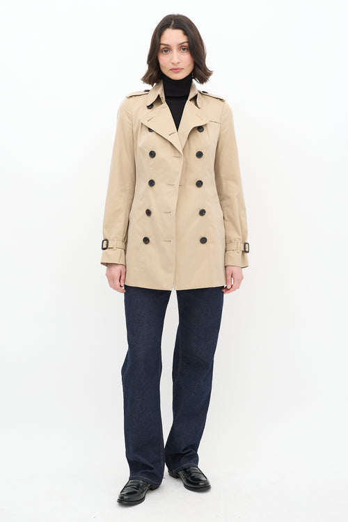 Burberry Beige Short The Sandringham Belted Trench Coat