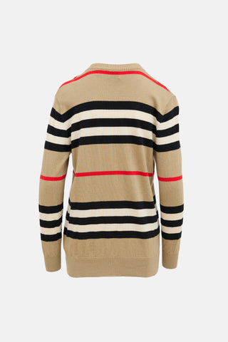 BurberryWool Knit Striped Cardigan